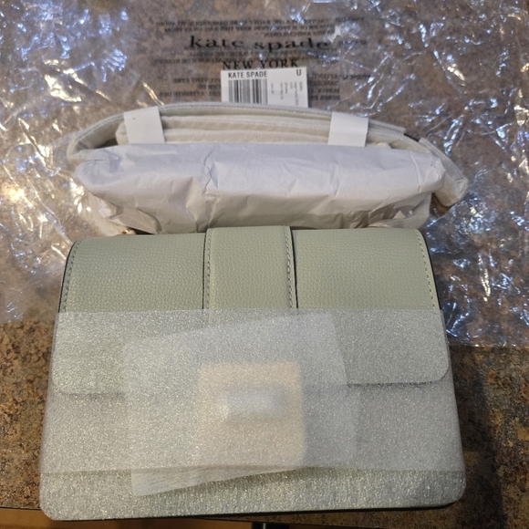 Kate Spade♠️ NWT Phoebe Turnlock Mini Flap Crossbody - Sage - Picture 8 of 12